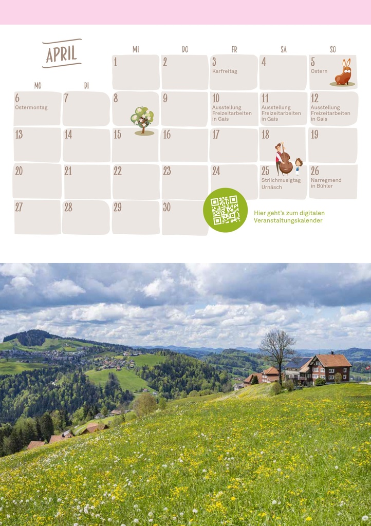 Postkartenkalender Appenzellerland